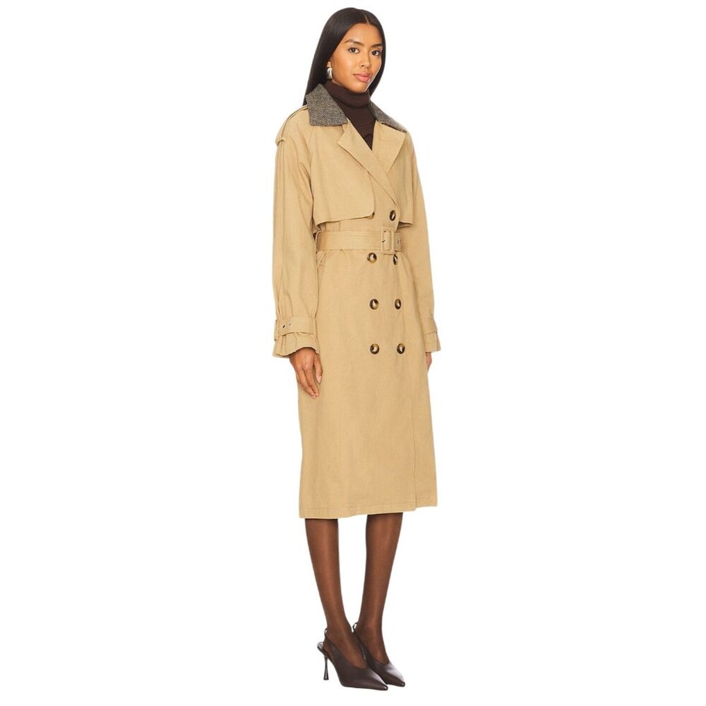 HEARTLOOM Daneela Trench Coat in Chino Small New Womens Jacket - Picture 4 of 13